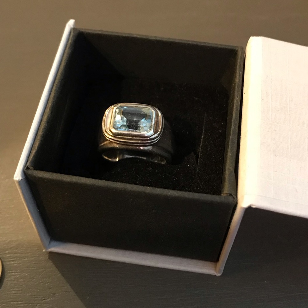 SLANE & SLANE Sterling Silver Blue Topaz Ring~ Size 6.75 to 7